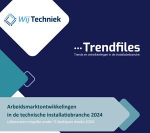 Infographic over de arbeidsmarkt in de technische installatiebranche en het tekort aan vakbekwaam personeel. 